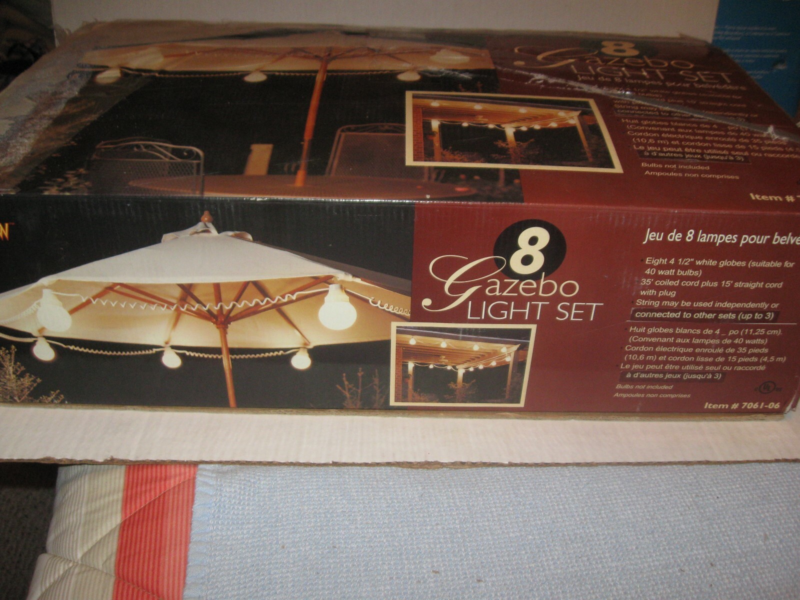 GAZEBO Lights Party Porch Awning String Ligths Large Globe white POLYMER STYLE