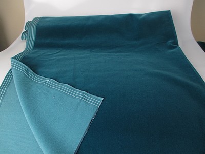 Vintage Velvet Fabric Remnant Germany Cotton 34 in W Teal