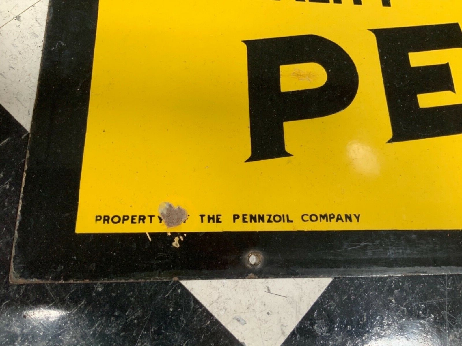 Original double sided porcelain Pennzoil sign