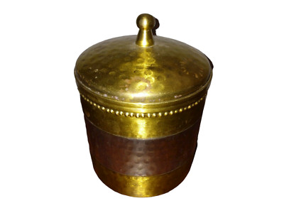 Veratex Shabby Metal Brass Silver Color Hand Hammered Cotton Ball Jar India