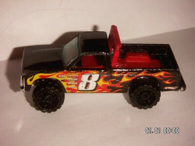 Pick-up Truck  1982 Die-cast W/flames  Off-road Wheels  1:64 Scale