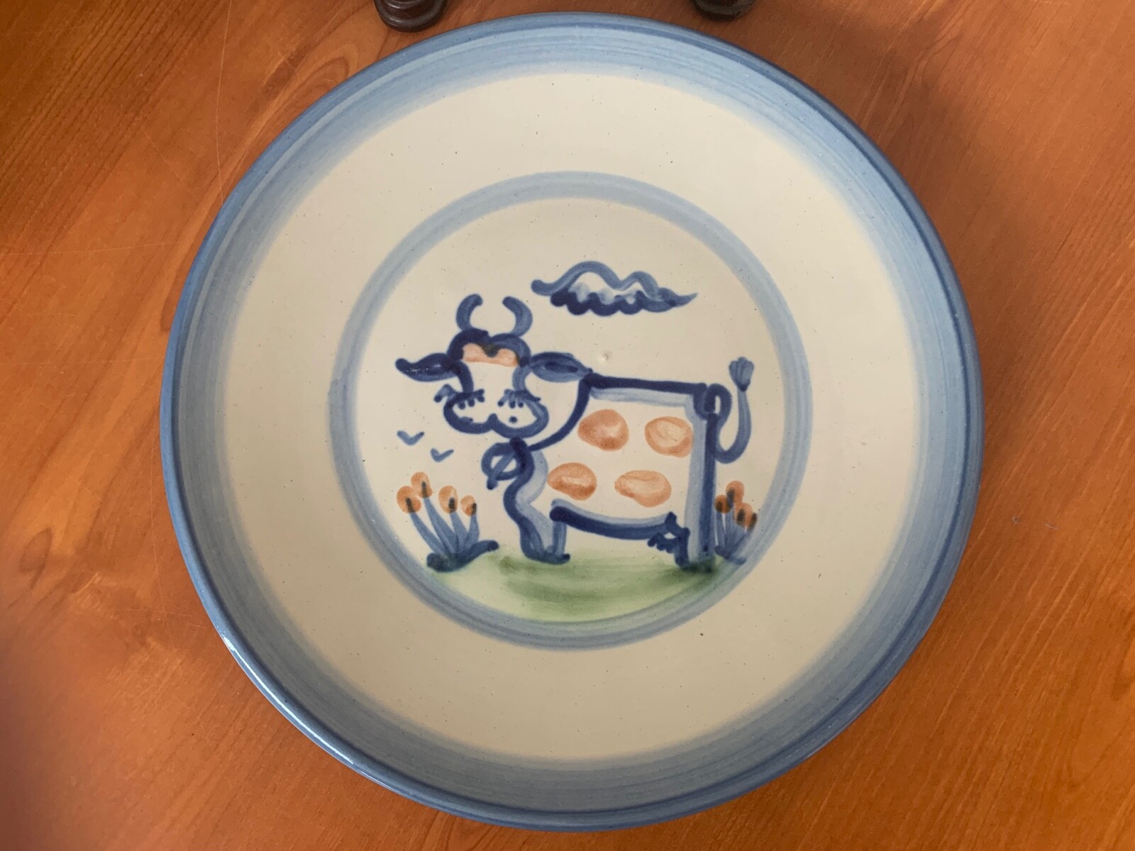 M A Hadley Country Scene Blue 2 Lunch Plates Dishes 9
