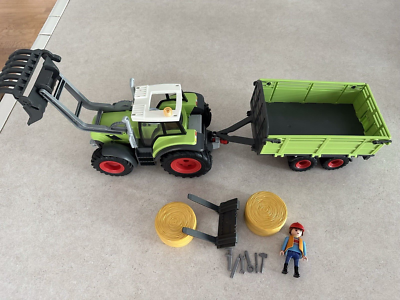 Playmobil Tractor With Loader And Trailer 5121