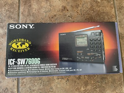 Sony ICF-SW7600G FM/AM/SW/MW/LW SSB World Band Receiver w/Case - Works Great