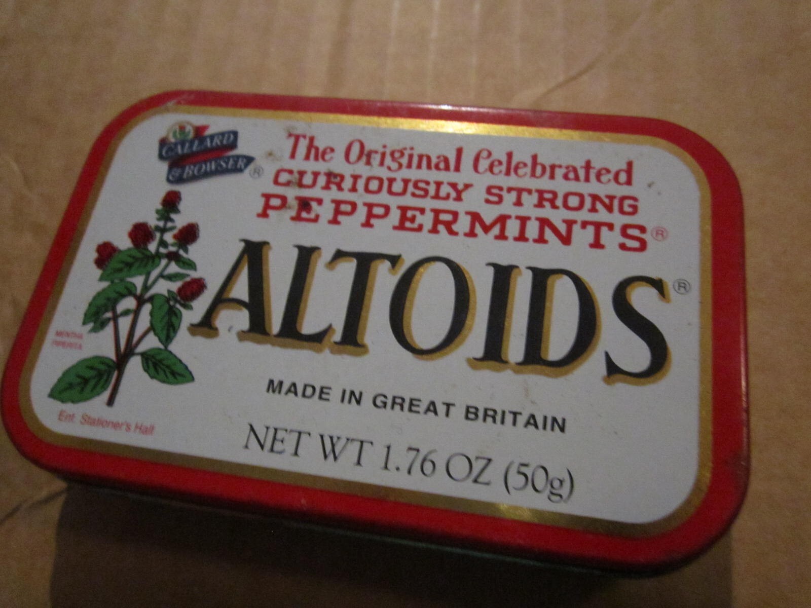 Altoids Peppermints Vintage Flat Top (EMPTY TIN) Very Rare Collectible