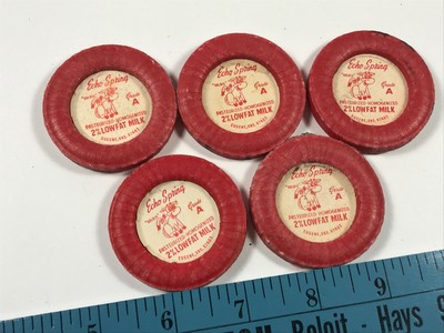 Lot (x5) Vintage Echo Springs Eugene Oregon OR milk dairy caps