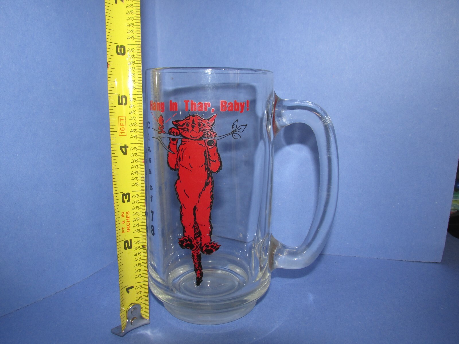 Beer Mug Class of 78 Hang in there baby cat keepsake Graduate E8