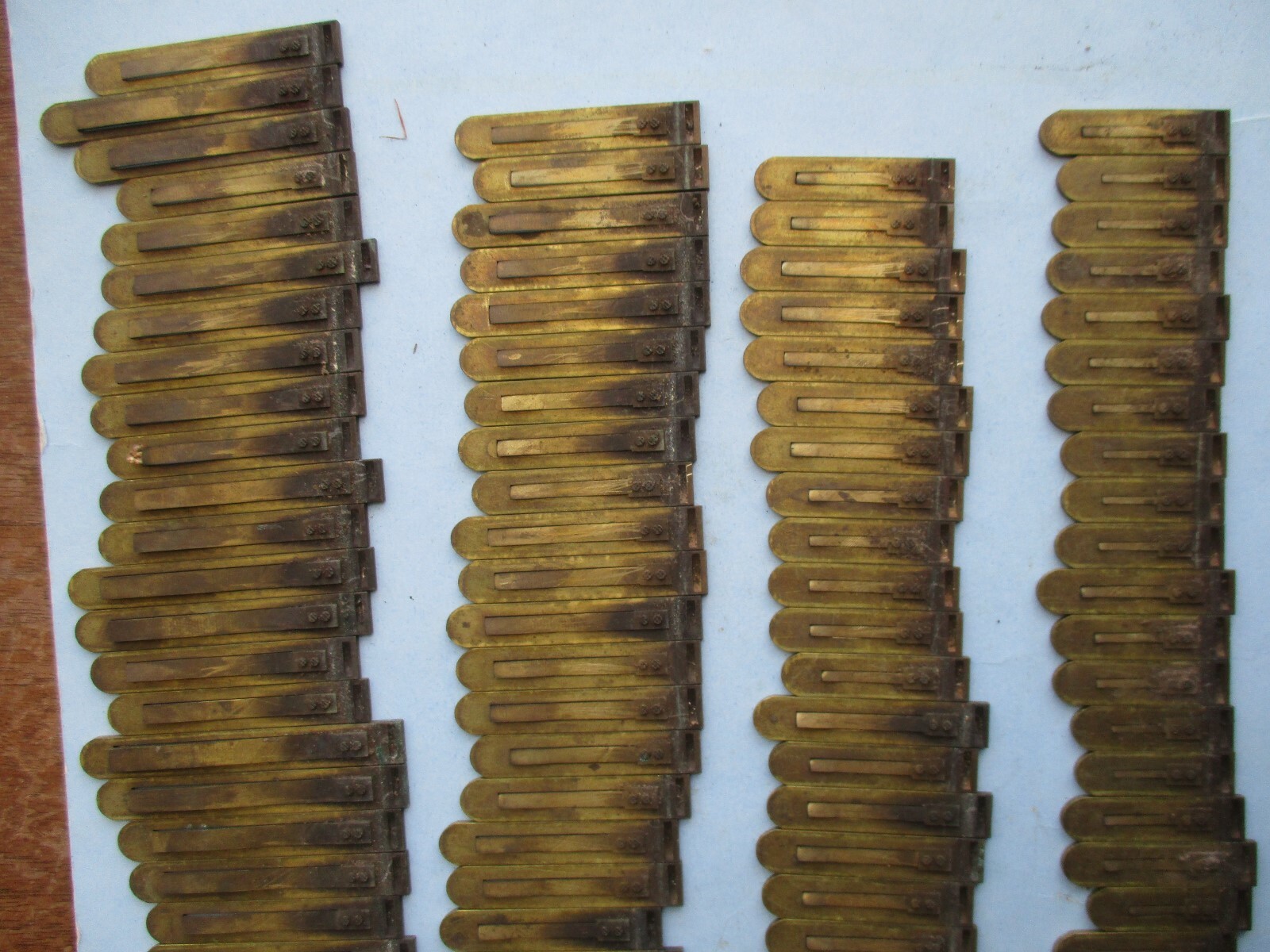 Set of 122 Brass Reeds Ann Arbor Organ Co Antique Parts Repair Crafts Repurpose