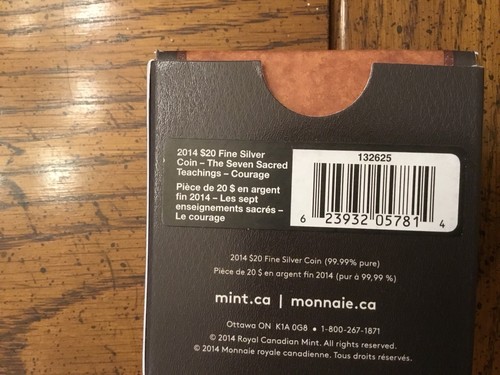 Canada 2014 The Seven Sacred Teachings: Courage, 1 Oz Pure Silver $20 Proof Coin