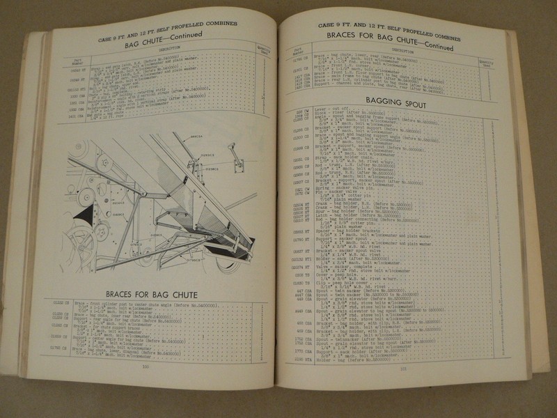 Case Self Propelled Combines SP-9 SP-12/Rice Parts Catalog Repair List 1951 F249