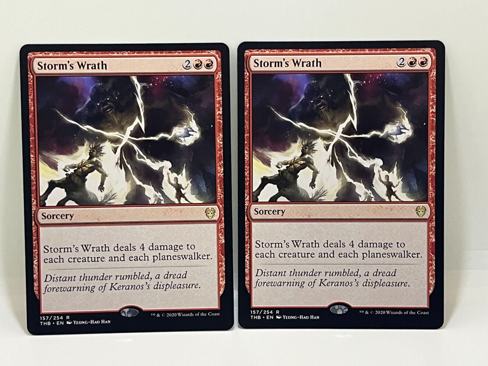 Storm's Wrath 2x FOIL THB MTG Theros Beyond Death Rare MINT red Storm's Wrath 2x FOIL THB MTG Theros Beyond Death Rare MINT red