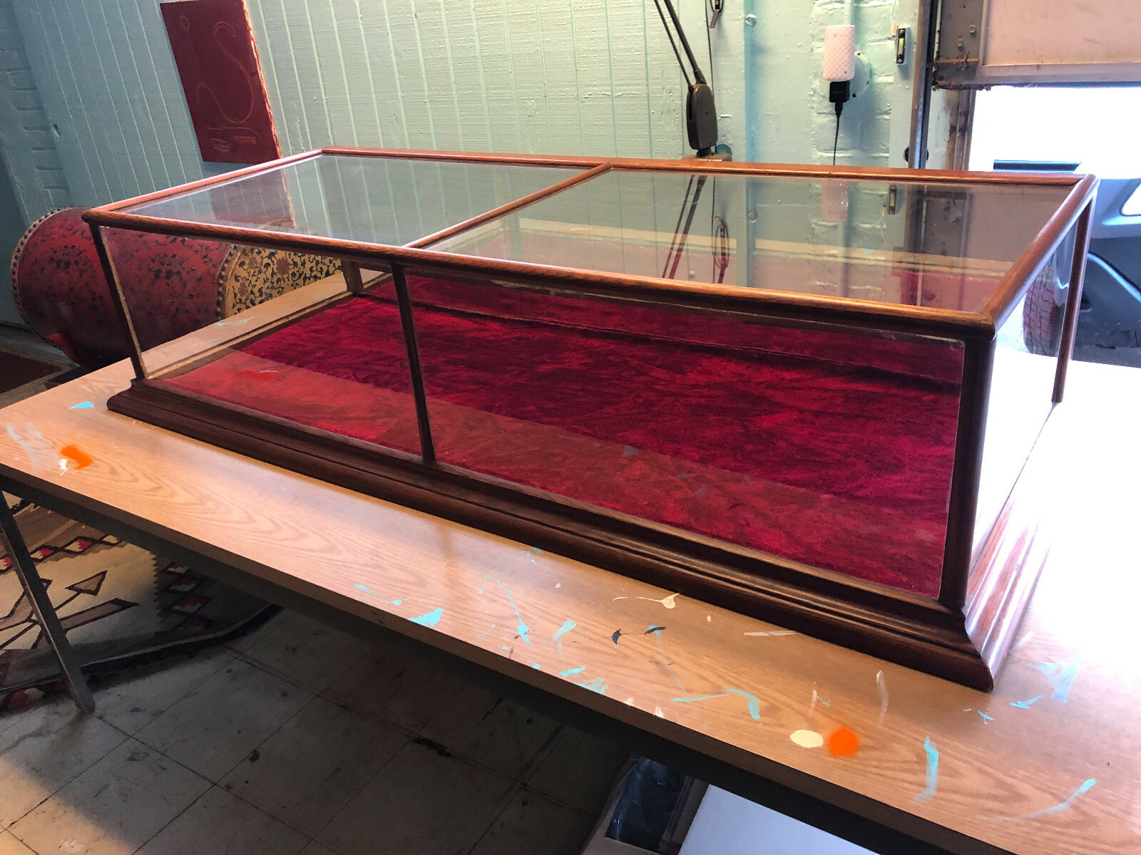 Antique Glass Countertop Store Display Showcase