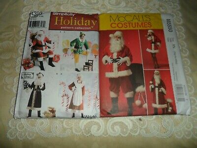 Lot of 2 Patterns for Santa, Mrs. Claus and Elf Costumes - Simplicity, McCall's