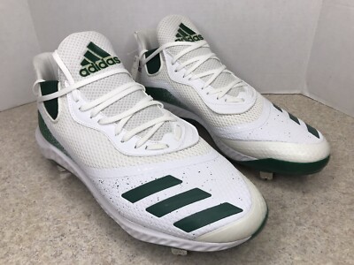Adidas Icon Bounce V Cleats Men s Green & White Size 15 Baseball Rubber Bottom