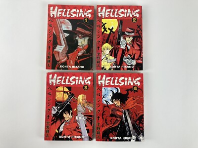 Hellsing Vol. 1-4 Paperback Manga Book Lot Kohta Hirano Dark Horse English