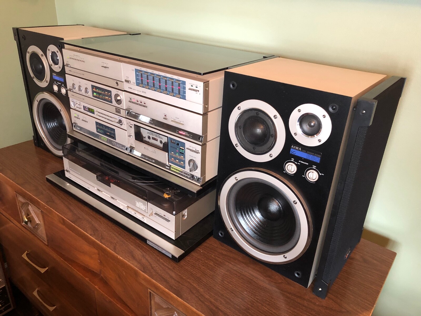 Vintage AIWA M-808 Mini Component Stereo System, Superb Condition - Fully Tested