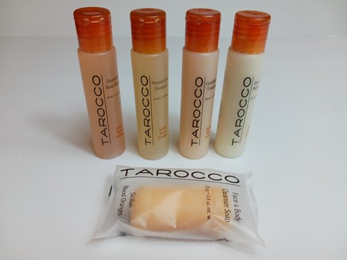 Tarocco Blood Orange 5 pc Travel Sz  Soap Body Wash Shampoo Conditioner Lotion