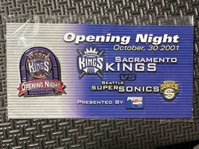 SACRAMENTO KINGS OPENING NIGHT 10/30/2001 HAT LAPEL PIN BADGE BRAND-NEW MINT SGA