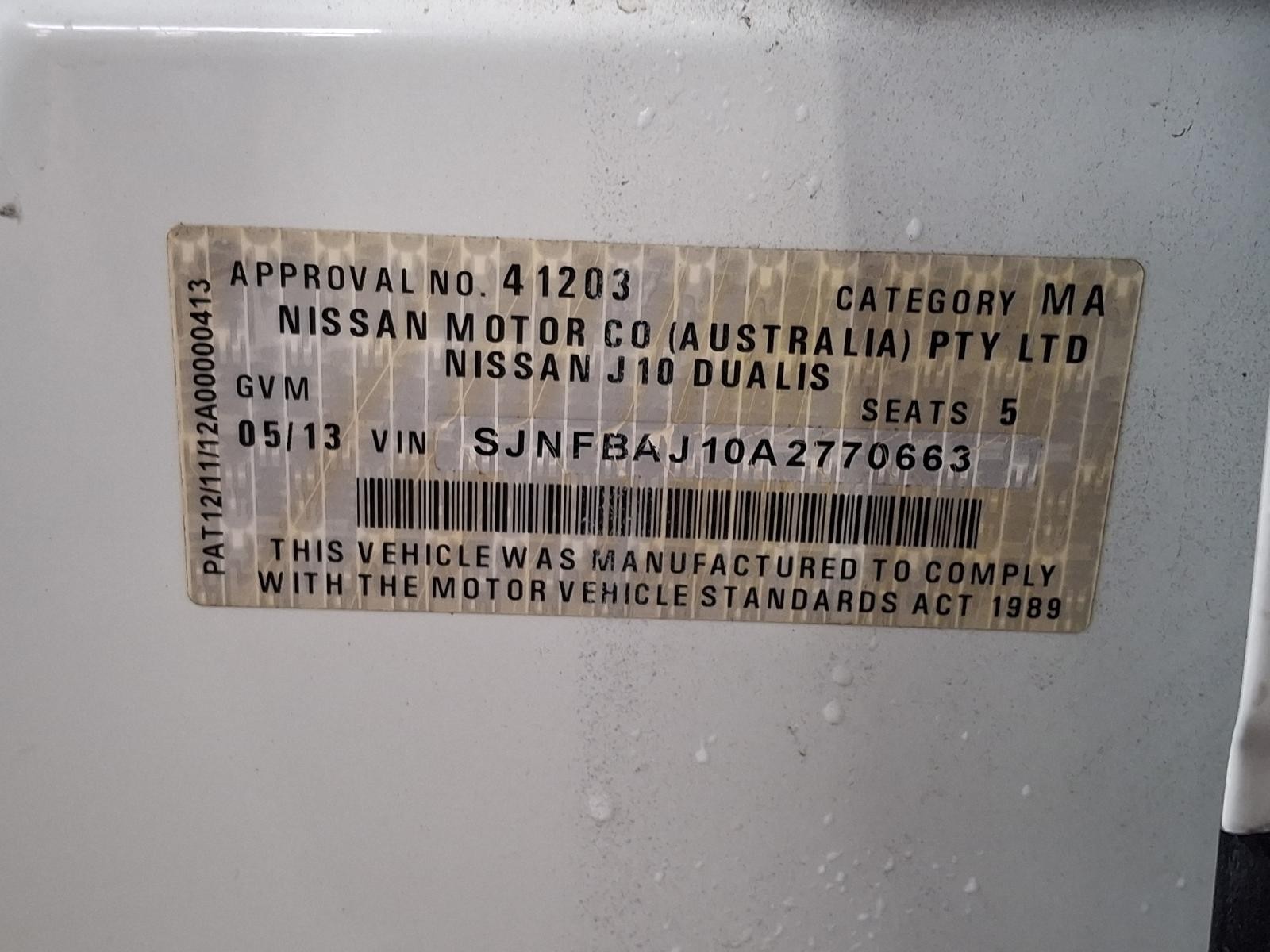 NISSAN DUALIS 2007-2014 REAR BUMPER J10, 5 SEATER TYPE, NON PARK SENSOR TYPE, 10 - thumbnail 7