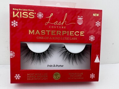 KISS Faux Mink Lash Couture Masterpiece PRET-A-PORTER False Lashes w/GLUE 1 PAIR