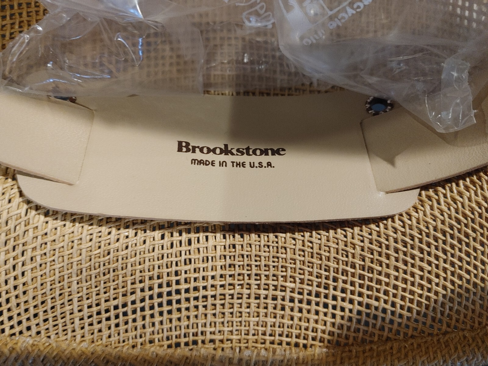 Brookstone Pith Helmet molded straw, adjustable, worn once only, Ships Free