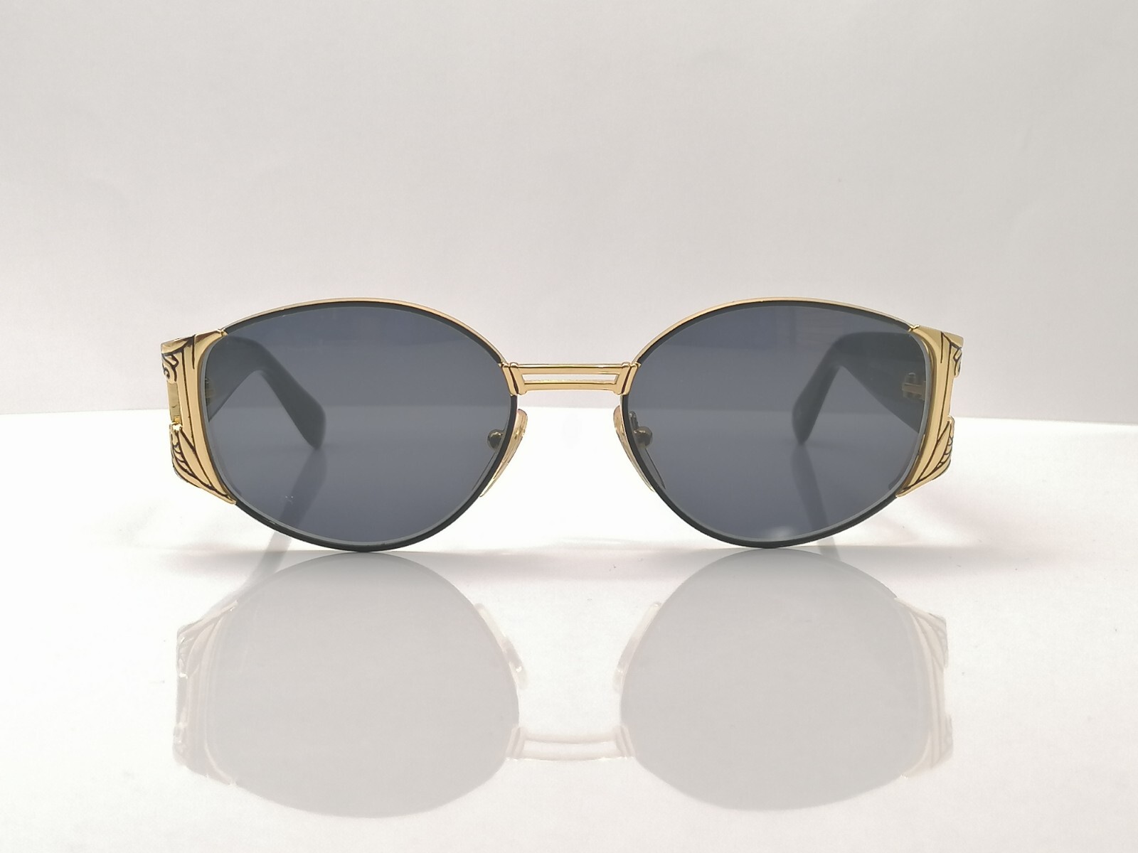 Authentic Vintage Gianni Versace S 63 Solid Black Oval