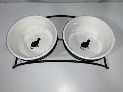 Y Yhy Ceramic Raised Pet Bowls 12 Ounces Elevated Food Or Water Bowls *READ INFO