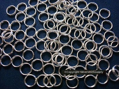 Split rings 7mm silver plated steel 100 pcs jewelry clasp attach charms PFG005C