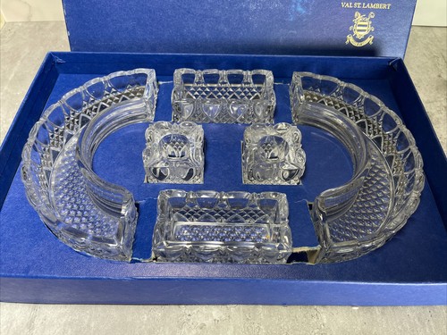 val saint lambert クリスタル　置物 RARE Val St. Lambert Crystal 6 Pc. Centerpiece IOB | eBay