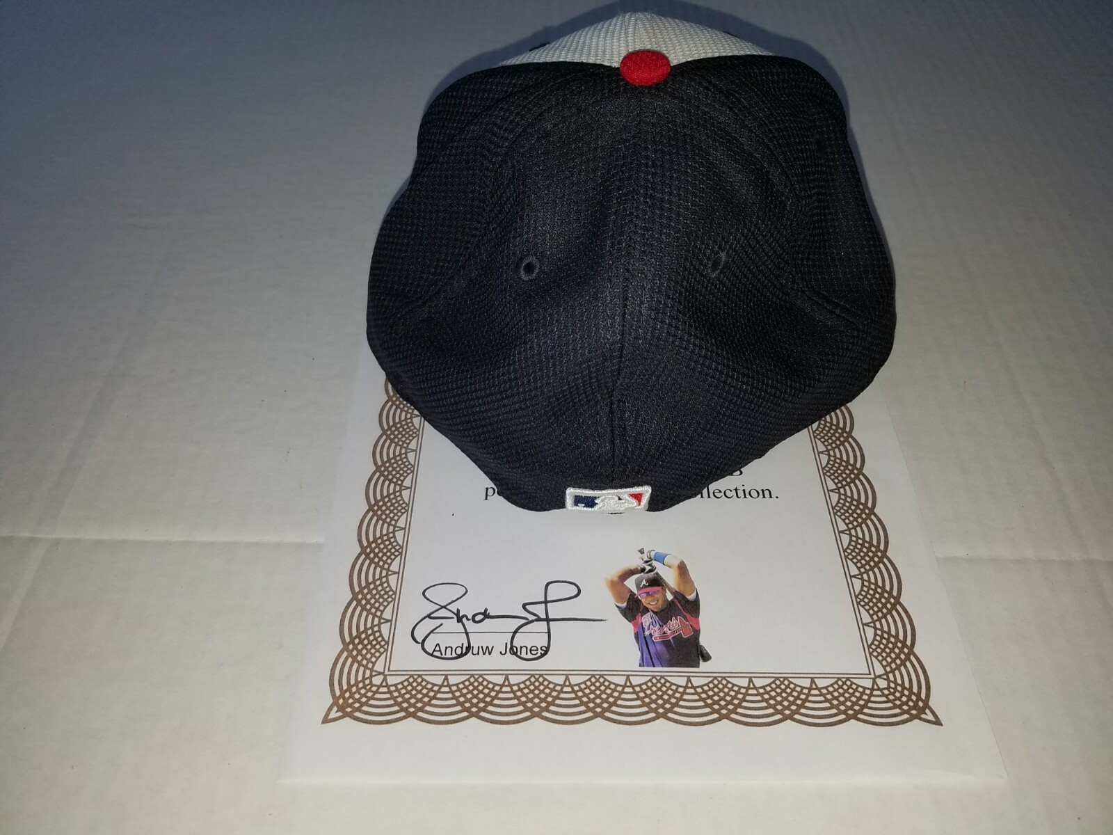 Andruw Jones Atlanta Braves GAME USED AUTOGRAPH HAT MLB ALL STAR GOLD GLOVE