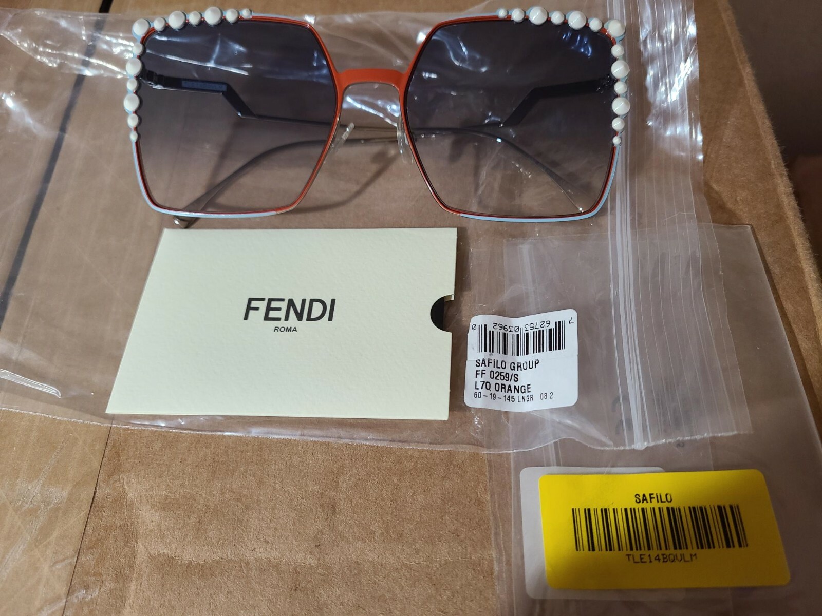 Pre-owned Fendi Can Eye Ff 0259/s L7q Sunglasses, Orange Blue Silver / Blue Gradient