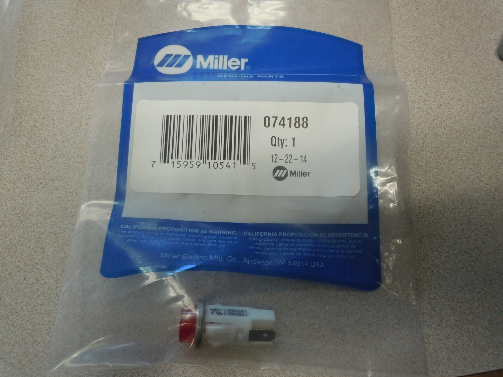 Ma　26.5 Miller 074188 LIGHT INDICATOR RED LENS 125 VAC SNAP | eBay
