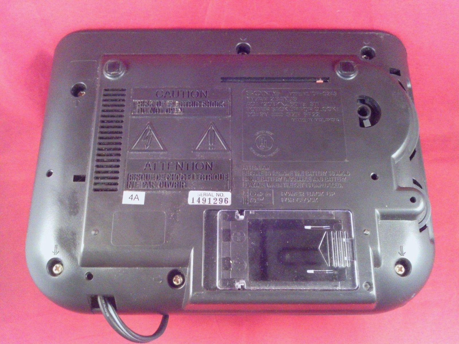 Sony Dream Machine AM/FM Radio Alarm Clock ICF-C243 Black