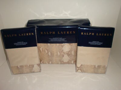 Ralph Lauren Great Sands Sellek Full Queen Duvet Cover Standard Shams Set Python