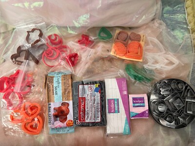 SET OF 68 Polymer Clay Air Clay and Cutters for Jewelry Craft Earrings