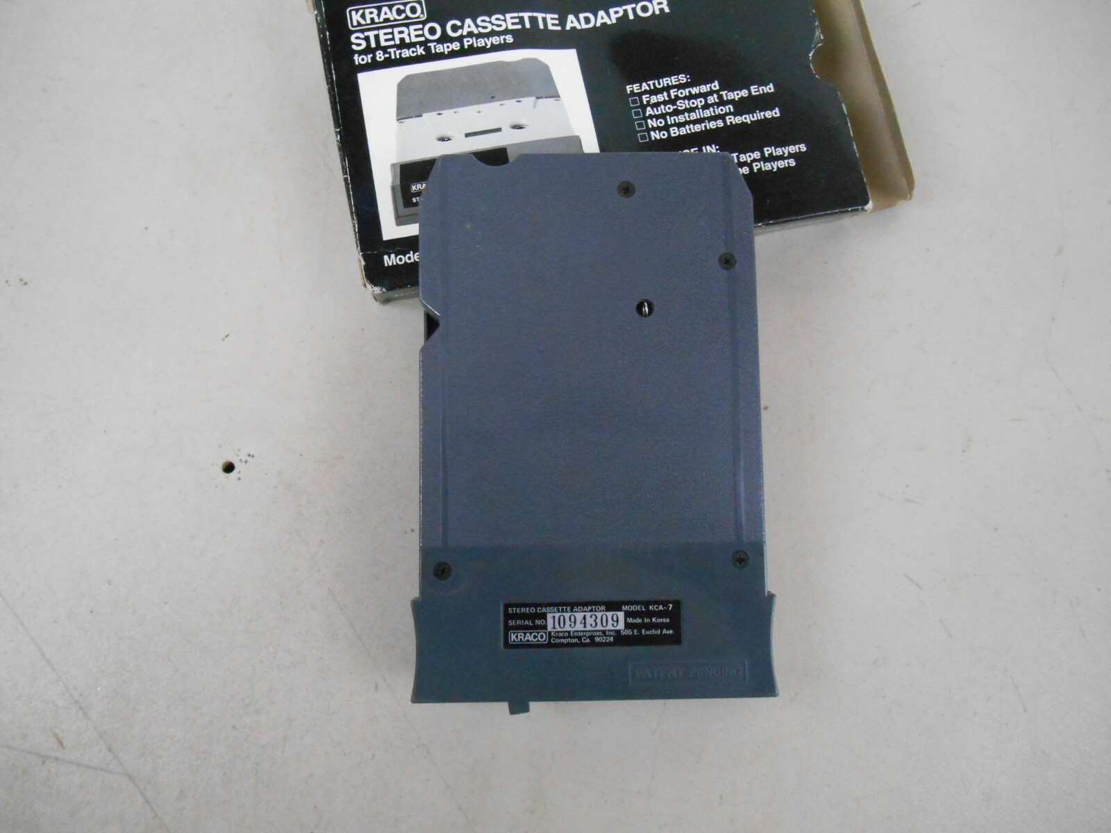 KRACO Vintage Stereo Cassette Adaptor for 8-Track Tape Players KCA-7A