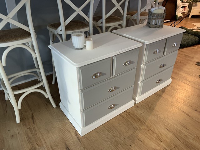 Set of two Hampton’s beach style bedside tables | Bedside Tables