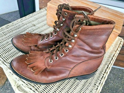 vintage justin lace up roper boots