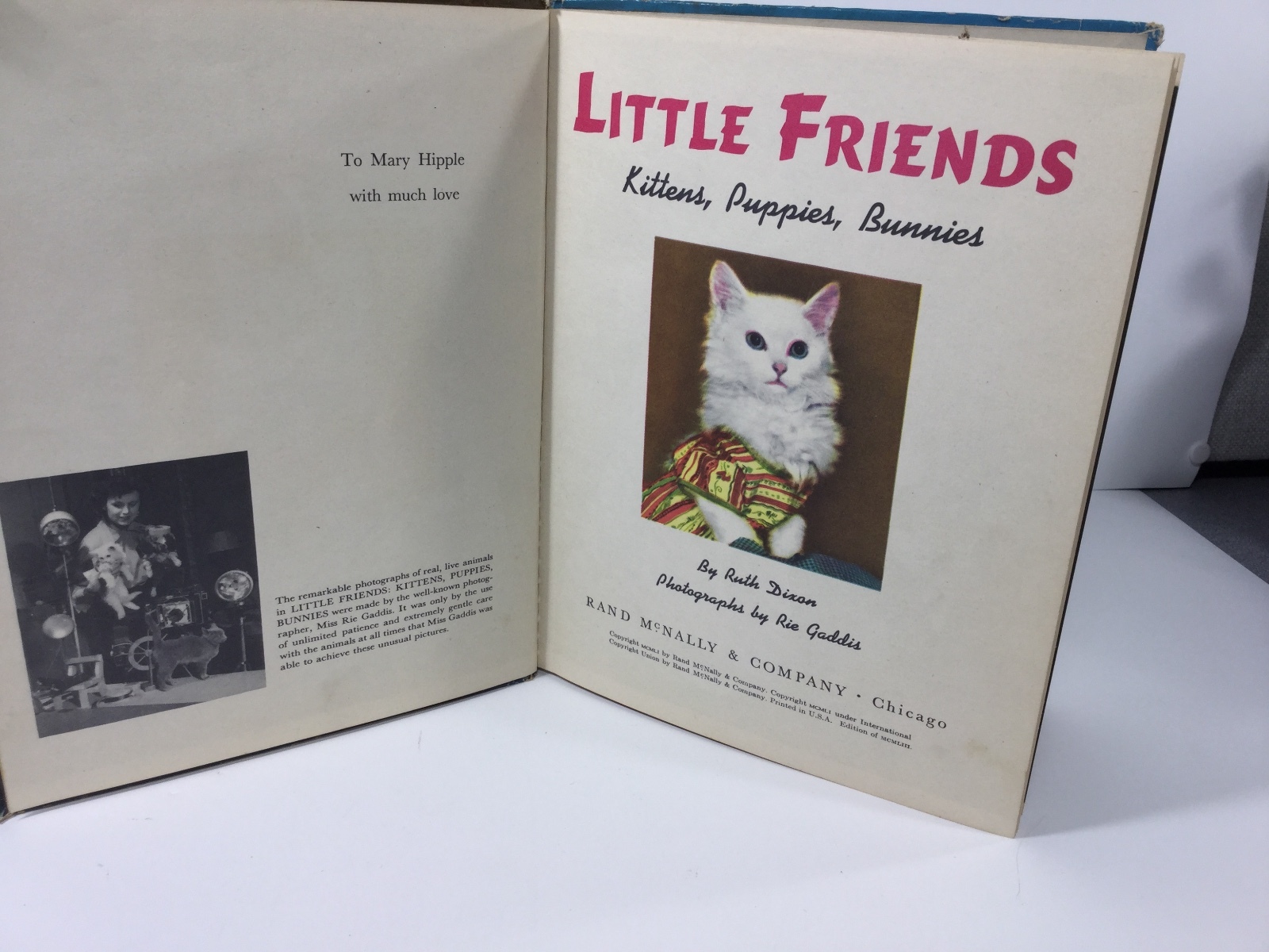 LITTLE FRIENDS,  Rand McNally Elf Book, with Animal Photos, 1950,s