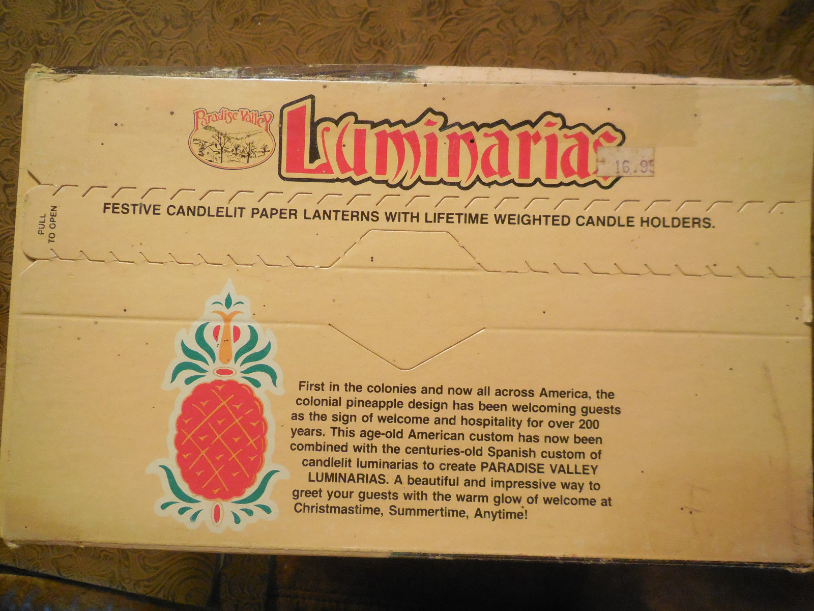 Vintage Christmas Luminarias Festive Candlelit Paper Pineapple Lantens