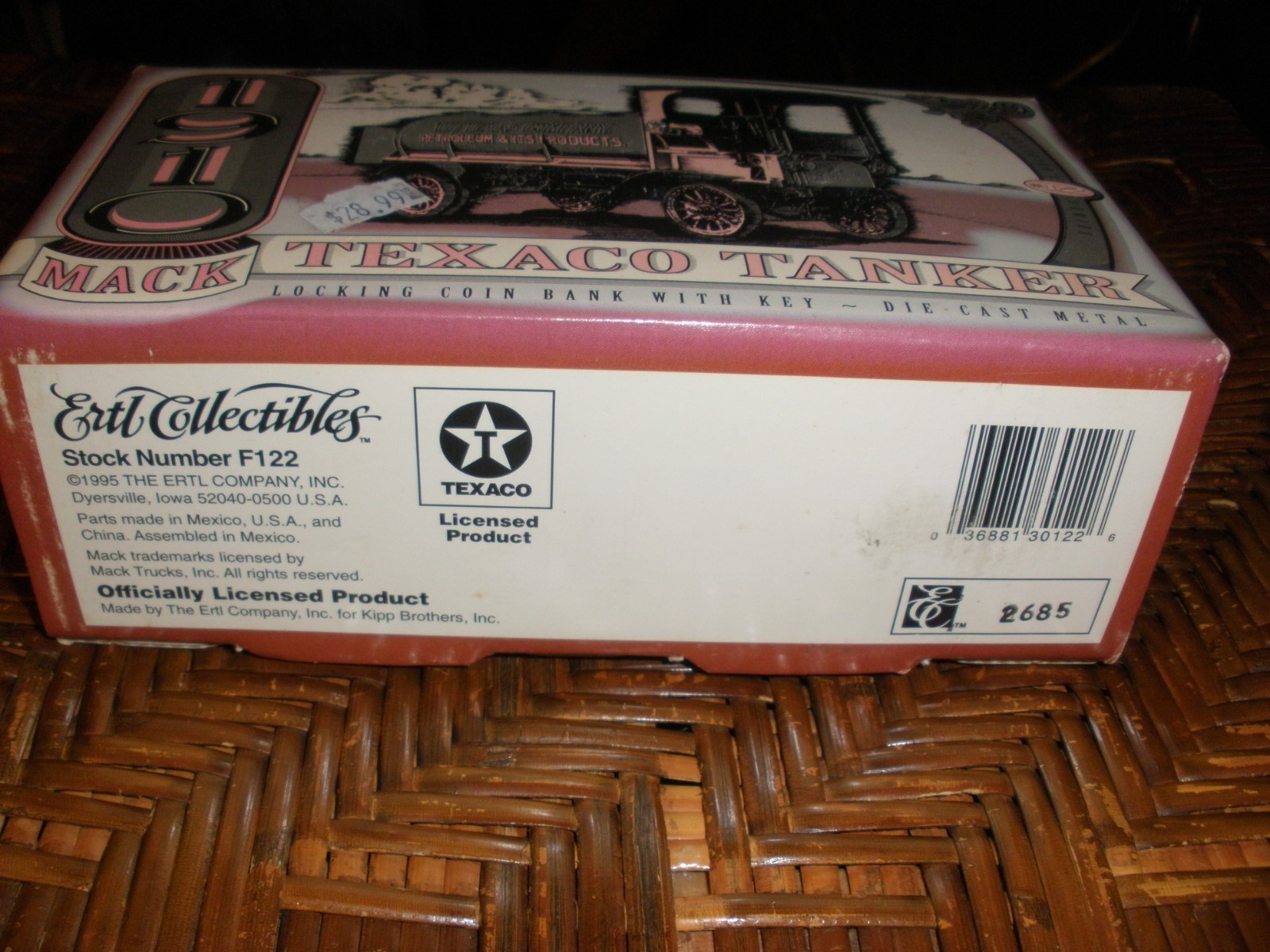 1910 Mack Texaco Tanker Bank 1995 Ertl Die-cast