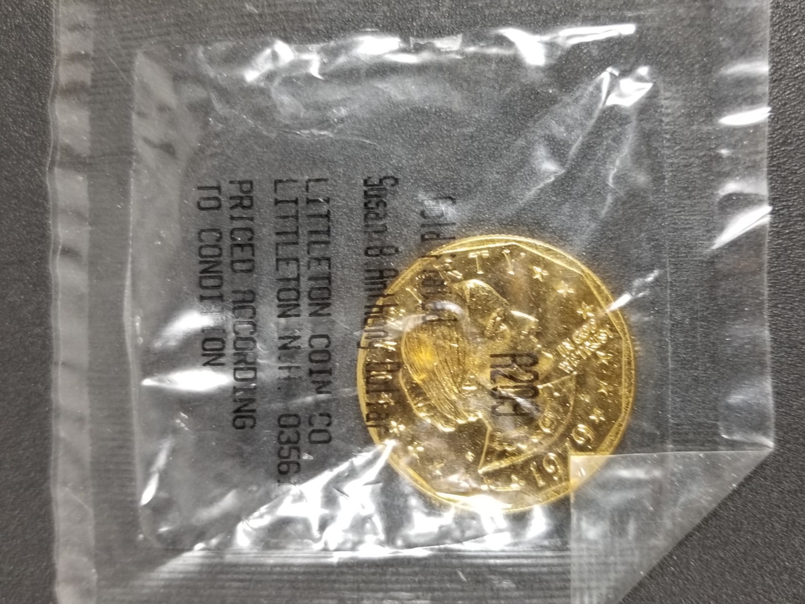 Lot of 2 - 1979 S Gold Plated Susan B Anthony Dollar - Littleton Coin Co. Sealed