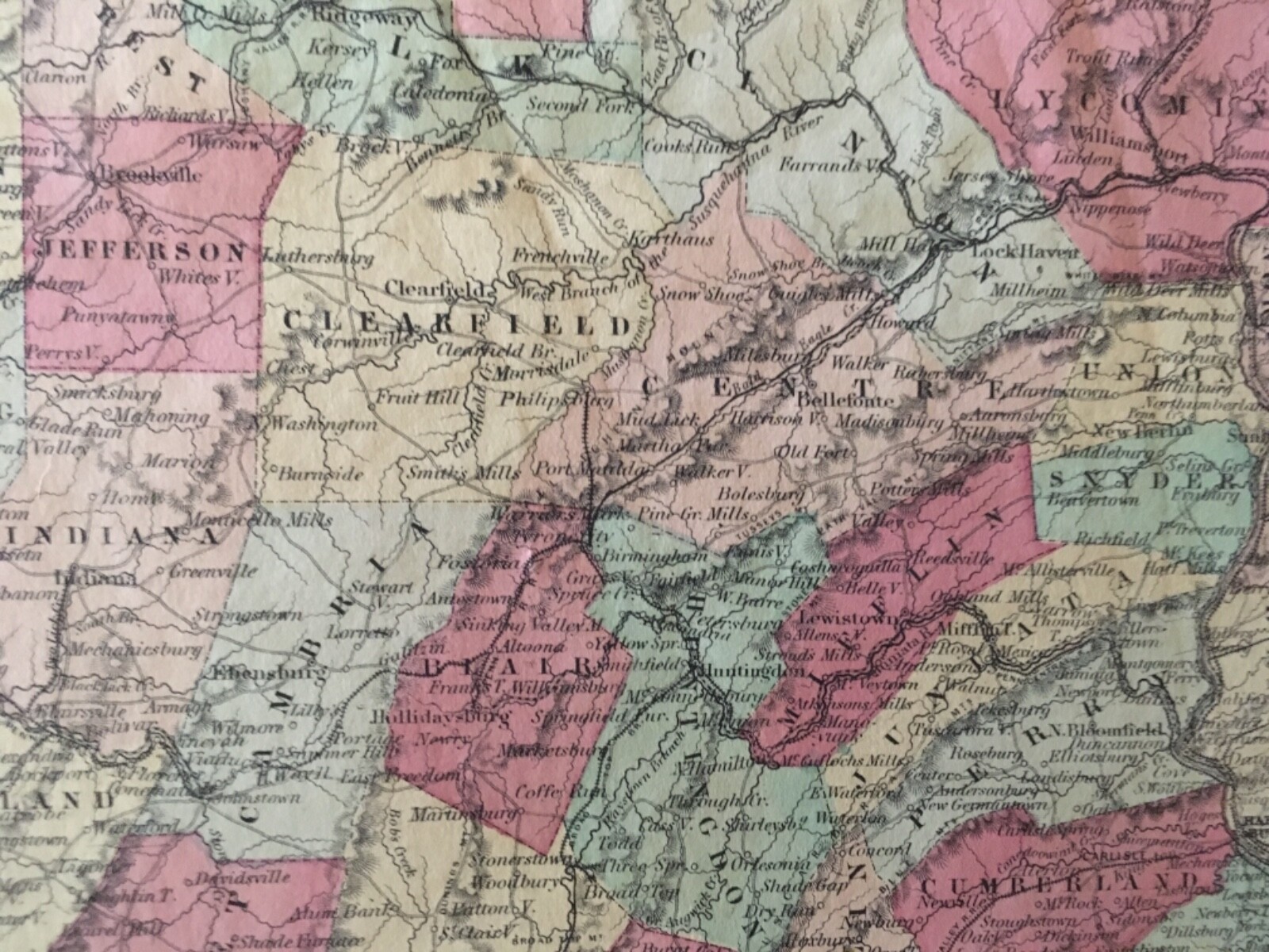 J.H. Colton’s 1859 Atlas Map of Pennsylvania