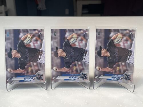 2020 Topps Series 2 ROBERT DUGGER Rookie Card X3 #475 Marlins RC . rookie card picture