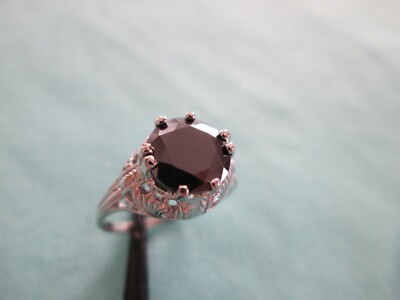 Pre-owned Real Black Diamonds Inc 2.25ct Real Black Diamond Ring,vintage Edwardian Style,appraisal,free Dia Tester