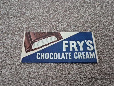 Envoltura Vacía De Chocolate Frys Original De Los Años 60 Rara