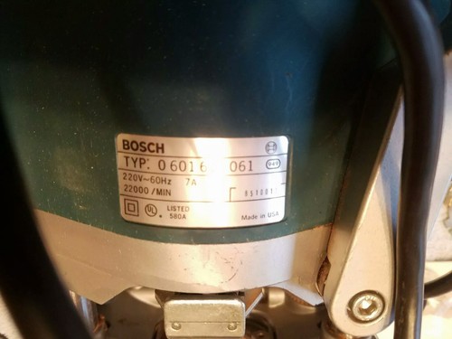 Bosch 1611 Plunge Router 3 HP Made In USA Multiple Accessories Included.
