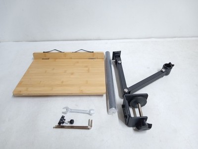 wishacc Buchstaender aus Bambus, hoehenverstellbar, mit Klemme 27,9 x 20,6 cm