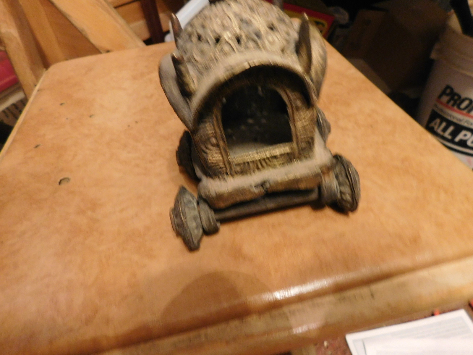 brass Toy horse and carrage from Pakistan old