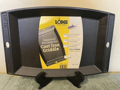 Lodge Cast Iron Seasoned Rectangular Griddle - 11 1/2'' x 7 3/4'' Made in USA